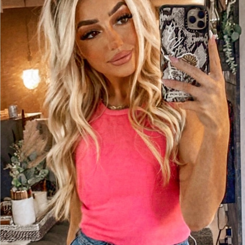 ZARA KNIT CROP TOP - PINK